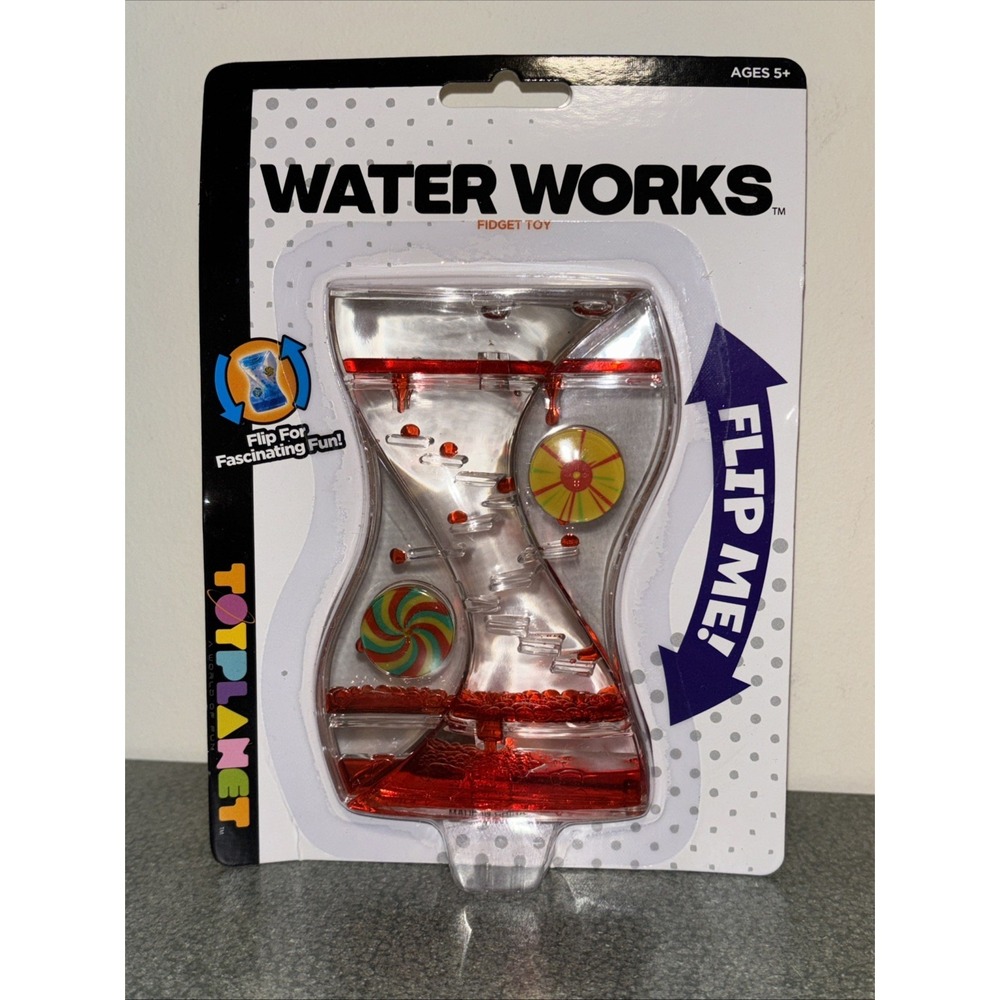 Water Works Fidget Toy, Liquid Motion Red and Yellow/Toy Planet NEW‎